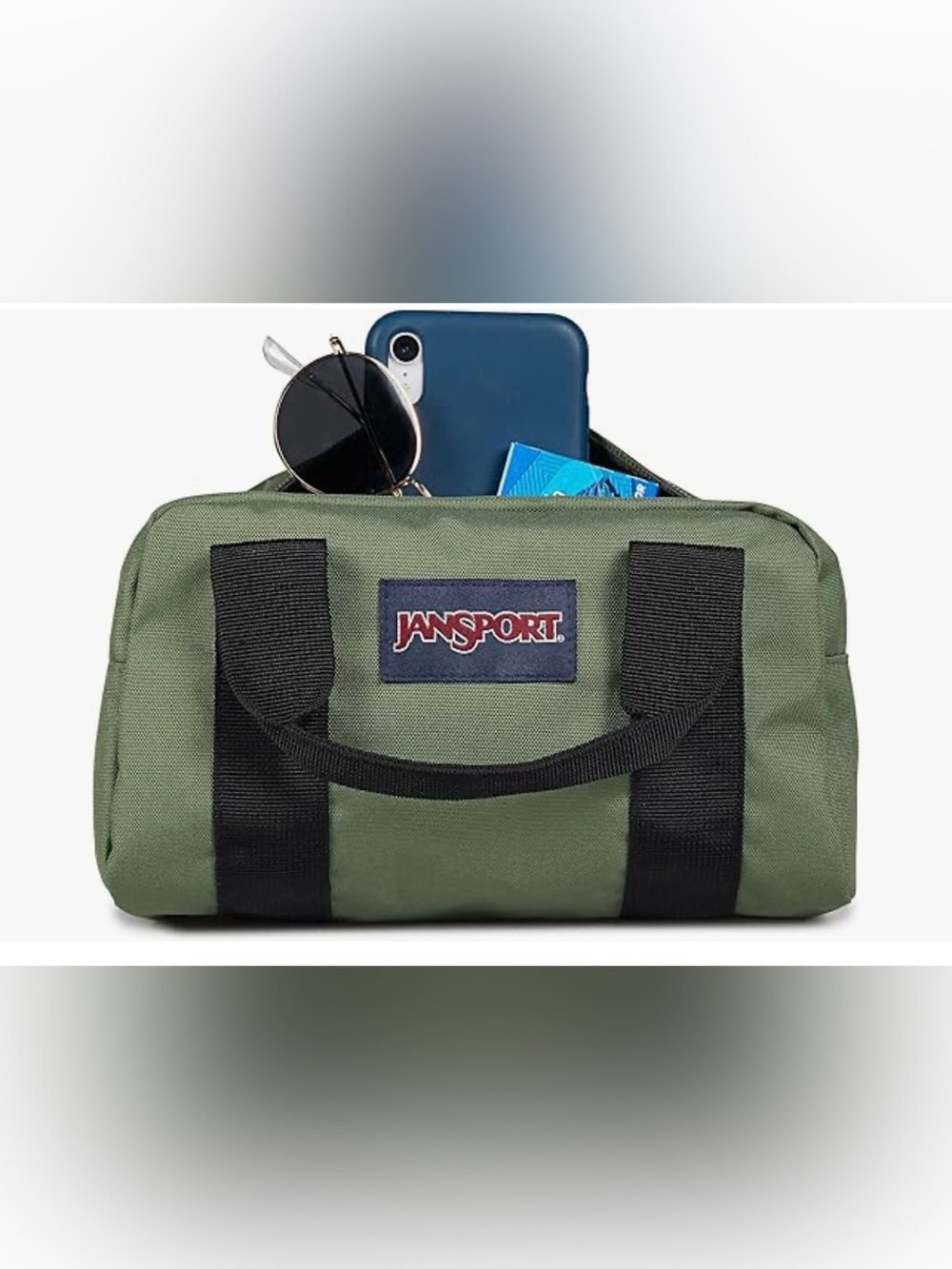 Jansport Olive Green & Black mini duffel weekender-cute gym bag
